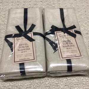 Sur La Table - Eiffel Tower Napkins - 100% Cotton. New and Unopened. Set of 8.